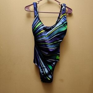 Croft & Barrow womens  Blue and Green One-Piece Swimsuit size 10